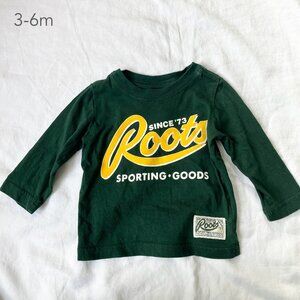 🪴5/$30 Roots 3-6 Months Baby Green Long Sleeve Shirt Top
